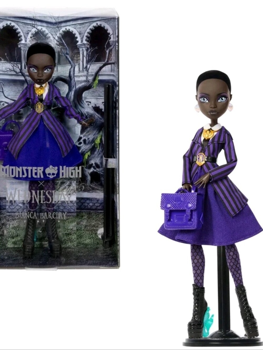 Monster High Wednesday Bianca Barclay Purple Striped Kids Costume Doll